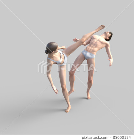 男女體型對比燙髮3DCG真實插畫素材 男女體型對比燙髮3DCG真實插畫素材 85000154