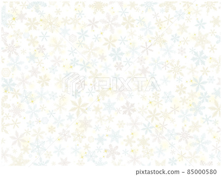 雪花壁紙①（一側，金色和銀色，白色背景） 85000580