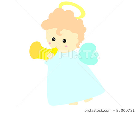 A cute angel blowing a trumpet 85000751