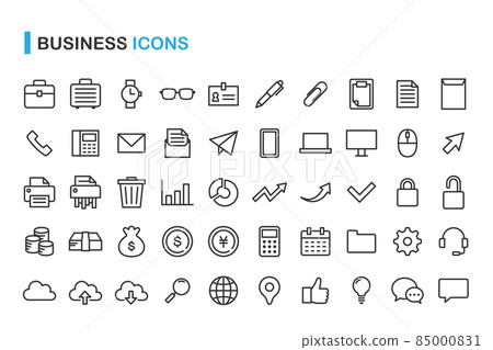 Business related line drawing icon set Business related line drawing icon set 85000831