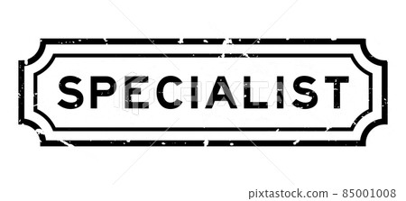 Grunge black specialist word rubber seal stamp on white background 85001008