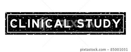 Grunge black clinical study word square rubber seal stamp on white background 85001031