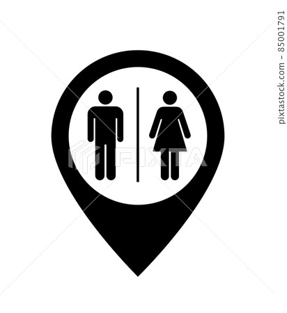 Toilet and marker icons Men's and women's signs Toilet and marker icons Men's and women's signs 85001791