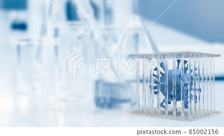 The virus in cage for medical or sci concept 3d rendering 85002156