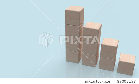 The wood cube chart on blue background for business concept 3d rendering 85002158