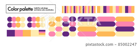 Trendy color palettes, color schemes, color charts, color swatches, basic colors, 85002247