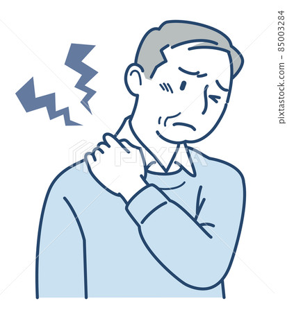 Senior man who seems to have stiff shoulders 85003284