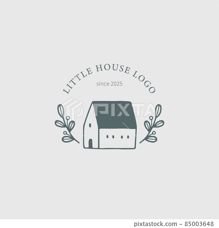 Logo design material using small houses and plants 85003648
