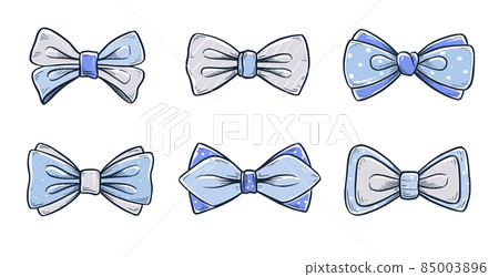 Tie bow color doodle sketch Tie bow color doodle sketch 85003896