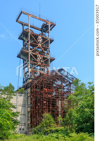 Former Sumitomo Ponbetsu Coal Mine Towering in the Summer Sky, Mikasa City, Hokkaido [July] 85003917