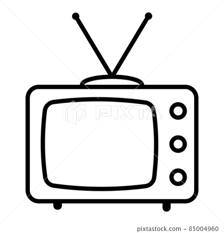 Tv icon, television symbol, vintage tv with antennas stock illustration Tv icon, television symbol, vintage tv with antennas stock illustration 85004960