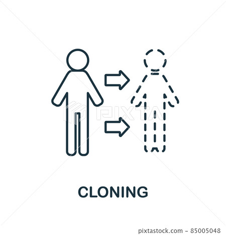 Cloning icon. Line element from bioengineering collection. Linear Cloning icon sign for web design, infographics and more. 85005048