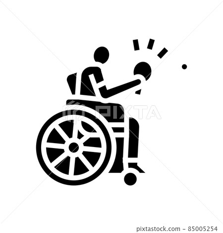 ping pong handicapped athlete glyph icon vector illustration 85005254