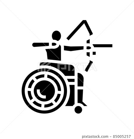 archery handicapped athlete glyph icon vector illustration 85005257
