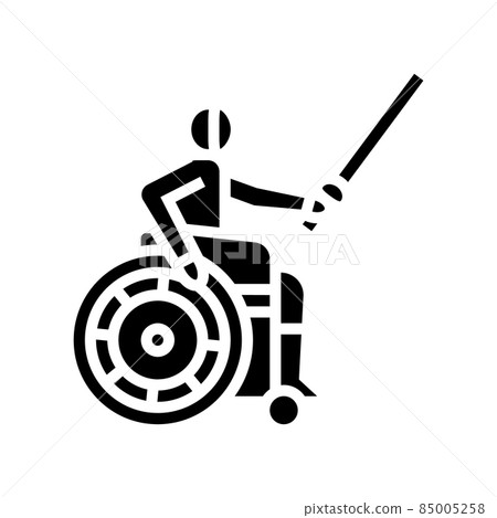 fencing handicapped athlete glyph icon vector illustration 85005258
