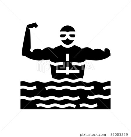 swimming handicapped athlete glyph icon vector illustration 85005259