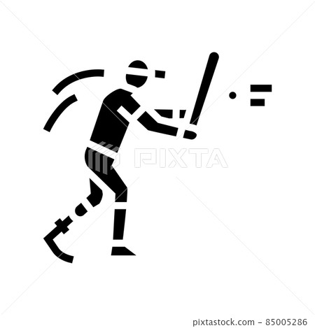 baseball handicapped athlete glyph icon vector illustration 85005286