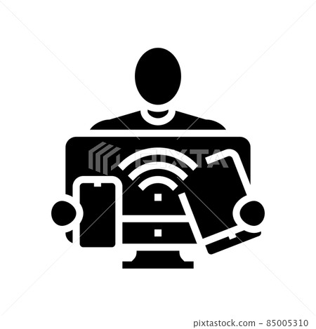 digital native technology glyph icon vector... - Stock Illustration ...