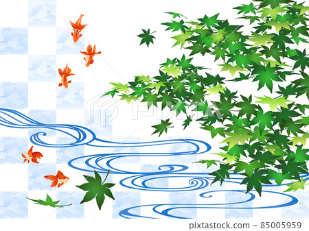藍楓與流水和金魚 85005959