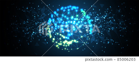 Neural network concept. Connected cells with links. High technology process. Abstract background Neural network concept. Connected cells with links. High technology process. Abstract background 85006203