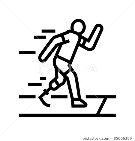 running runner handicapped athlete line icon vector illustration running runner handicapped athlete line icon vector illustration 85006399