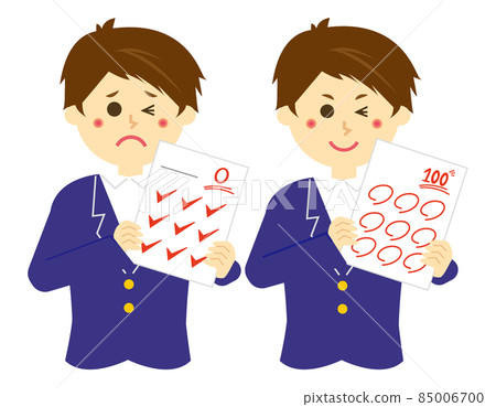 Male student with test answer sheet 85006700