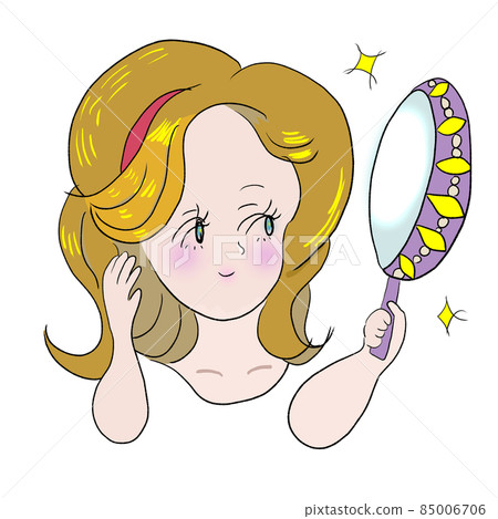 照鏡子滿意的美女 85006706