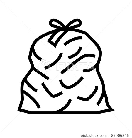 bag with rubbish line icon vector illustration 85006846