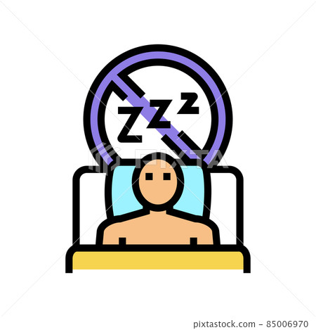 difficulty falling asleep at night color icon vector illustration 85006970