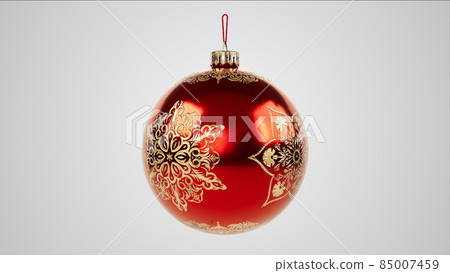 christmas ball. new year ornament with carved winter patterns. 3d illustration christmas ball. new year ornament with carved winter patterns. 3d illustration 85007459