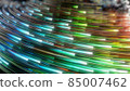 glowing glass trails. fiber optic technology concept with multiple lines. 3d illustration 85007462