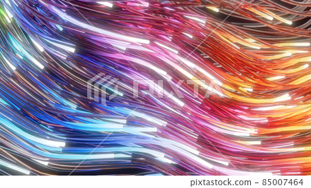 glowing glass trails. fiber optic technology concept with multiple lines. 3d illustration glowing glass trails. fiber optic technology concept with multiple lines. 3d illustration 85007464