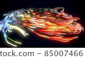 glowing glass trails. fiber optic technology concept with multiple lines. 3d illustration 85007466