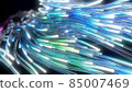glowing glass trails. fiber optic technology concept with multiple lines. 3d illustration 85007469