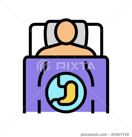 eating too much late in evening color icon vector illustration eating too much late in evening color icon vector illustration 85007550