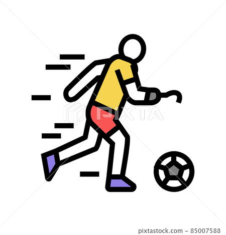 soccer football playing handicapped athlete color icon vector illustration soccer football playing handicapped athlete color icon vector illustration 85007588