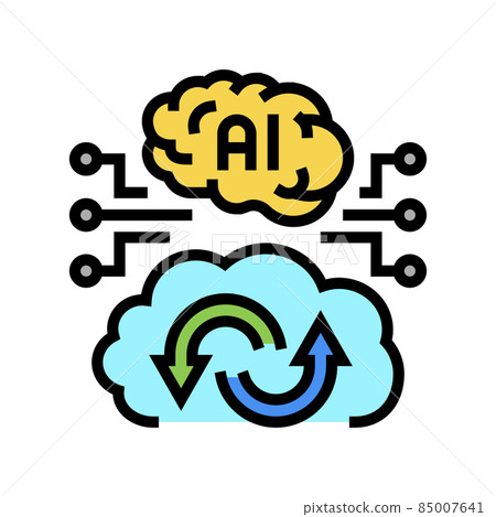 ai artificial intelligence finance technology color icon vector illustration 85007641
