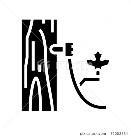 maple sap collection, using tubing method glyph icon vector illustration maple sap collection, using tubing method glyph icon vector illustration 85008884
