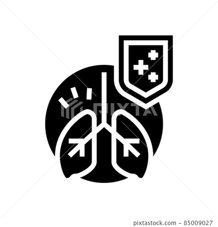 lungs immunity defense glyph icon vector illustration 85009027