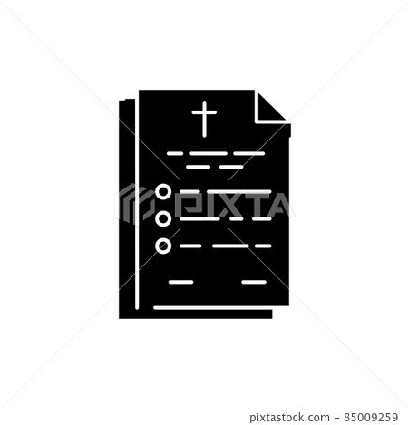 Testament or death document line color icon. Religion. Sign for web page Testament or death document line color icon. Religion. Sign for web page 85009259