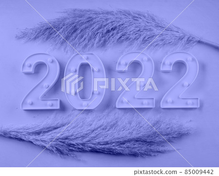 2022 New year numbers on very peri purple background 2022 New year numbers on very peri purple background 85009442