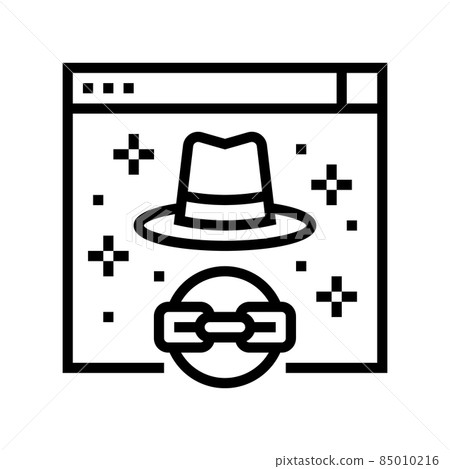 white hat link line icon vector illustration 85010216