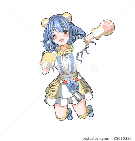 Blue curly hair idol in charge of tiger cosplay celebrating the year of the tiger Blue curly hair idol in charge of tiger cosplay celebrating the year of the tiger 85010325