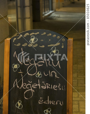 Latvia Old Town Restaurant Menu Board / Riga, Latvia 85010825