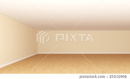 Empty Room with Beige Walls, Wooden Parquet Floor and White Plinth. 3d illustration, 8K Ultra HD, 7680x4320 Empty Room with Beige Walls, Wooden Parquet Floor and White Plinth. 3d illustration, 8K Ultra HD, 7680x4320 85010906