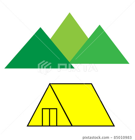 被群山環繞的露營帳篷 85010983