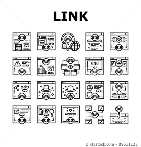 Link Building And Optimization Icons Set Vector Link Building And Optimization Icons Set Vector 85011128