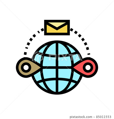 sending abroad color icon vector illustration sending abroad color icon vector illustration 85011553