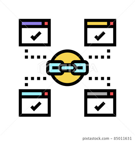 relevant outbound links color icon vector illustration 85011631