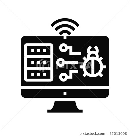 web attacks glyph icon vector illustration 85013008